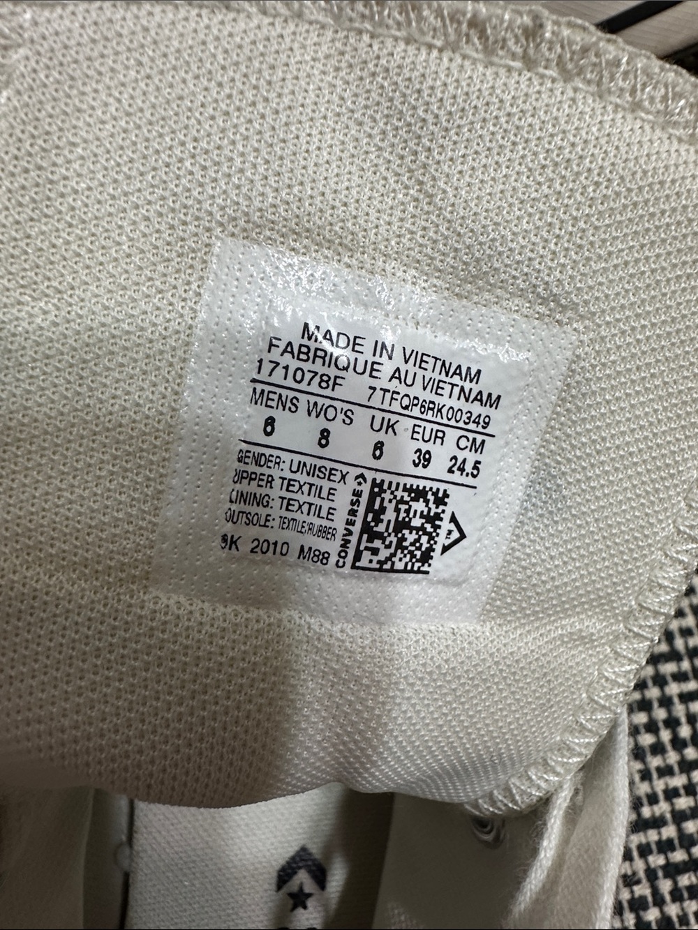 Converse Off-White Canvas High-Top Sneakers - Picture 3 of 4